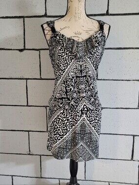 black and white market dresses outlet Petite Asymmetric Floral Maxi Dress